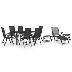 Ensemble &agrave; manger de 10 pcs noir et anthracite