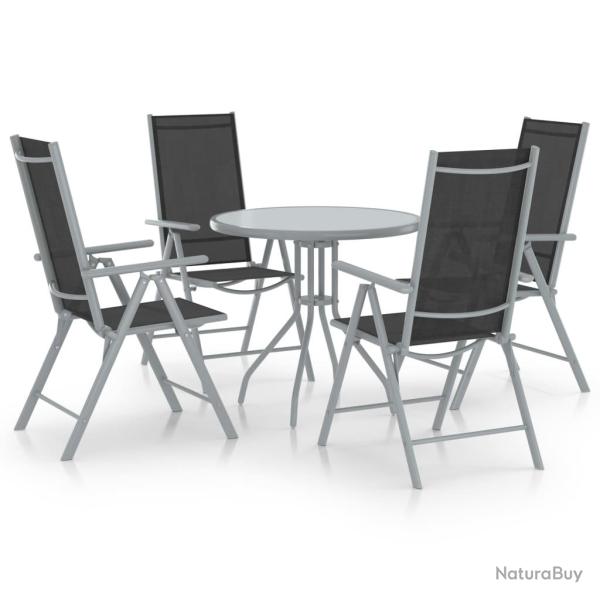 Ensemble � manger de 5pcs aluminium et textil�ne argent�