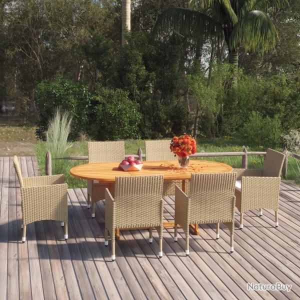 Ensemble � manger de 7 pcs R�sine tress�e Beige