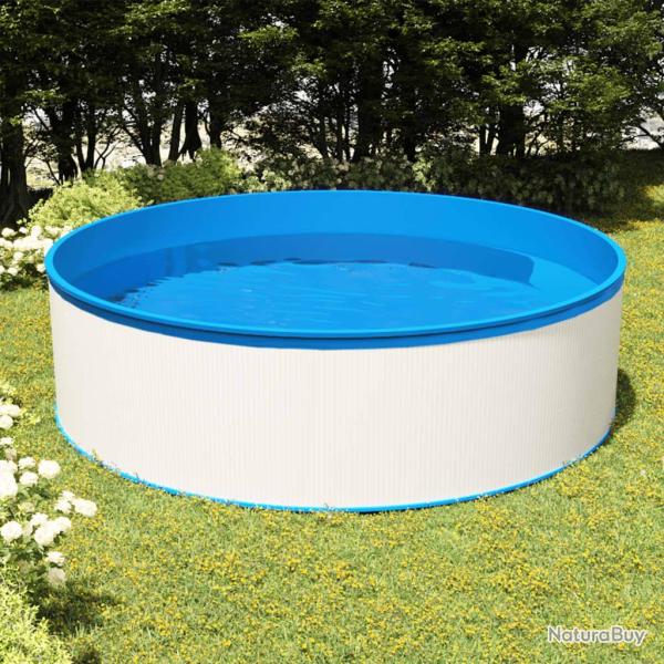 Piscine avec �cumoire suspendue et pompe 350x90 cm Blanc