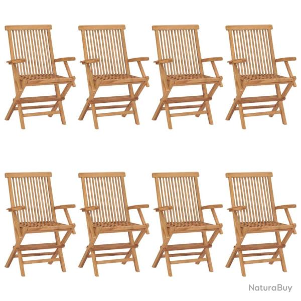 Chaises de lot de 8 Bois de teck massif