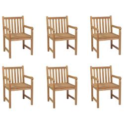 Chaises d'ext&eacute;rieur lot de 6 Bois de teck solide
