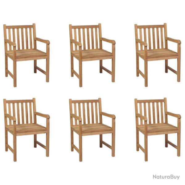 Chaises d'ext�rieur lot de 6 Bois de teck solide