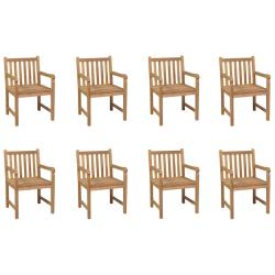 Chaises d'ext&eacute;rieur lot de 8 Bois de teck solide