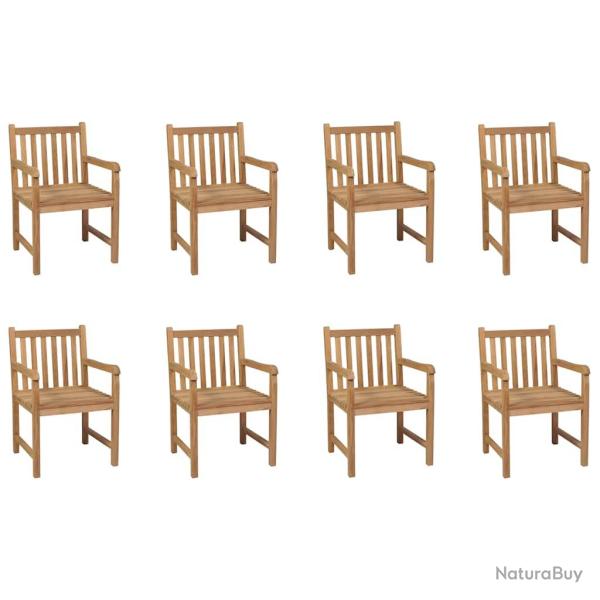 Chaises d'ext�rieur lot de 8 Bois de teck solide