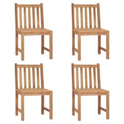 Chaises de lot de 4 Bois de teck solide