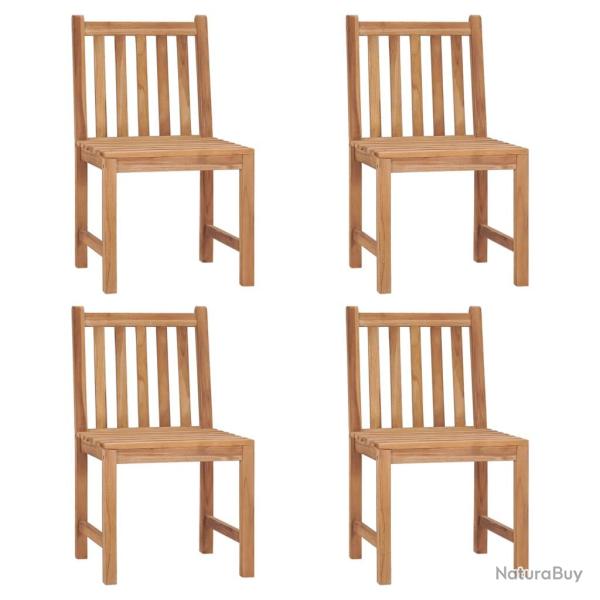 Chaises de lot de 4 Bois de teck solide
