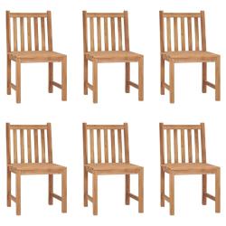 Chaises de lot de 6 Bois de teck solide