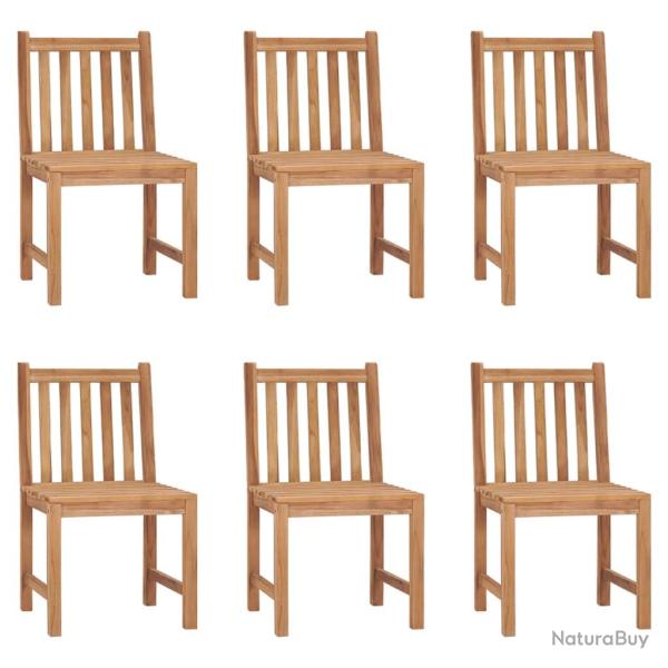 Chaises de lot de 6 Bois de teck solide