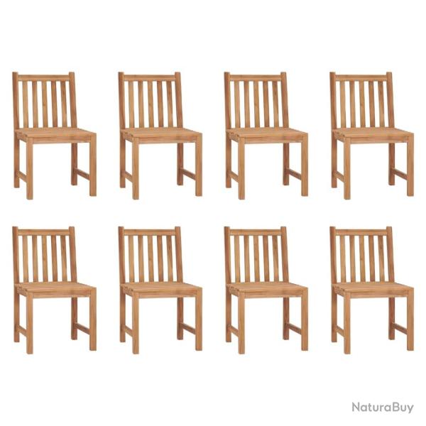 Chaises de lot de 8 Bois de teck solide