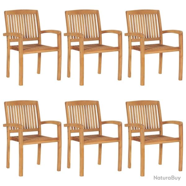 Chaises de empilables 6 pcs Bois de teck solide