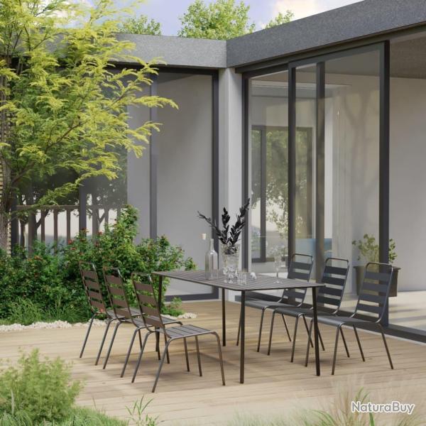 Ensemble � manger de 7 pcs Acier Gris fonc�