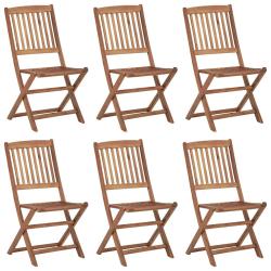 Chaises pliables d'ext&eacute;rieur lot de 6 Bois d'acacia solide