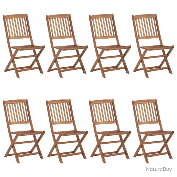 Chaises pliables d'ext�rieur lot de 8 Bois d'acacia solide