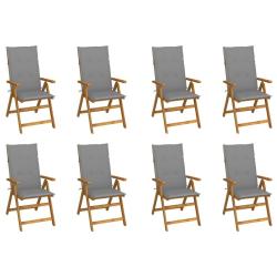 Chaises pliables de avec coussins lot de 8 Bois d'acacia