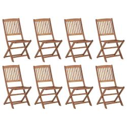 Chaises pliables d'ext&eacute;rieur 8 pcs Bois d'acacia solide