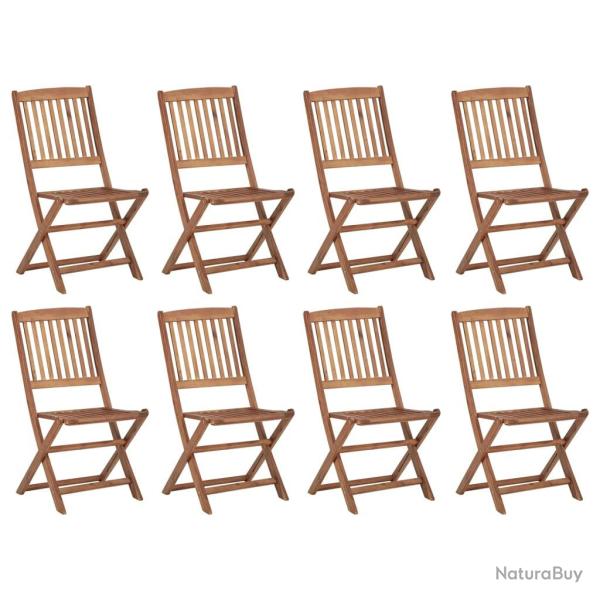 Chaises pliables d'ext�rieur 8 pcs Bois d'acacia solide