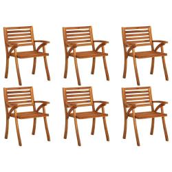 Chaises de lot de 6 Bois d'acacia solide