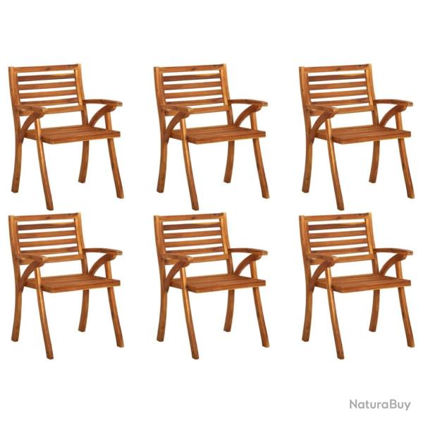 Chaises de lot de 6 Bois d'acacia solide