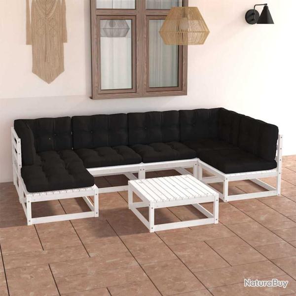 Salon de 7 pi�ces avec coussins, en bois de pin massif pour la terrasse