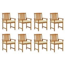 Chaises de avec coussins lot de 8 Bois d'acacia solide