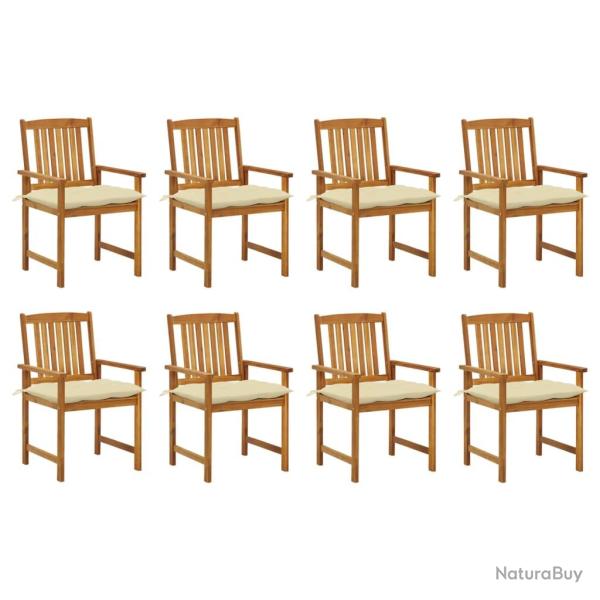 Chaises de avec coussins lot de 8 Bois d'acacia solide