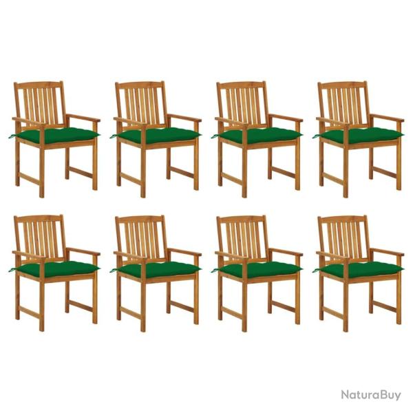 Chaises de avec coussins lot de 8 Bois d'acacia solide