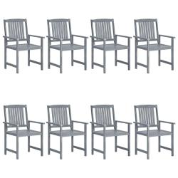 Chaises de lot de 8 Bois massif d'acacia Gris