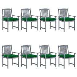 Chaises de et coussins lot de 8 Bois acacia solide Gris