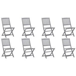 Chaises pliables d'ext&eacute;rieur lot de 8 Bois d'acacia solide