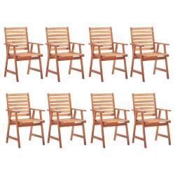 Chaises &agrave; manger d'ext&eacute;rieur lot de 8 Bois d'acacia massif