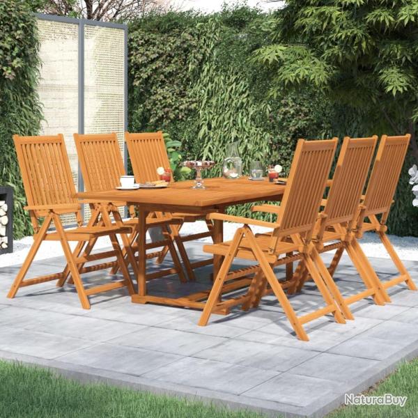 Ensemble � manger de 7 pcs Bois d'acacia massif 150-200 cm