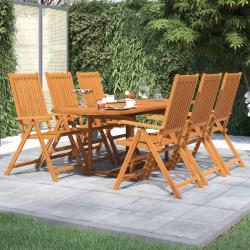 Ensemble &agrave; manger de 7 pcs Bois d'acacia massif 160-240 cm