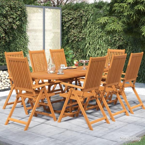 Ensemble � manger de 9 pcs Bois d'acacia massif 160-240 cm