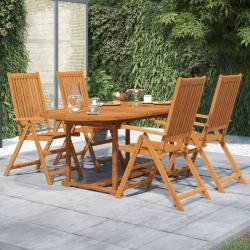 Ensemble &agrave; manger de 5 pcs Bois d'acacia massif 120-170 cm