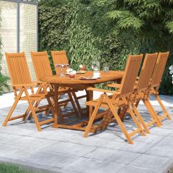 Ensemble &agrave; manger de 7 pcs Bois d'acacia massif 120-170 cm