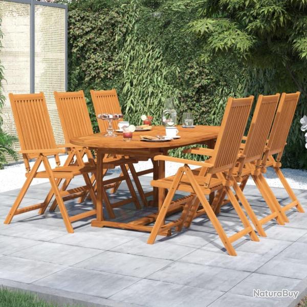 Ensemble � manger de 7 pcs Bois d'acacia massif 120-170 cm