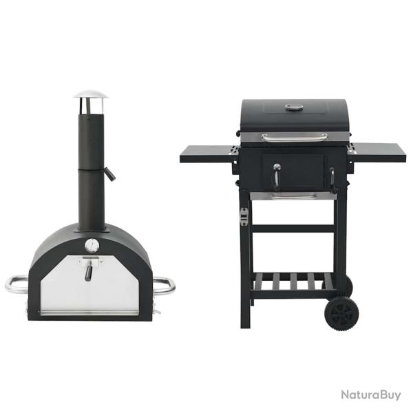 Four � pizza et barbecue d'ext�rieur 3 en 1 Noir
