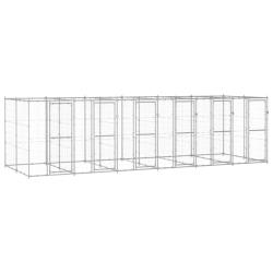 Chenil ext&eacute;rieur Acier galvanis&eacute; 14,52 m&sup2;