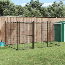 Chenil ext&eacute;rieur Acier avec toit 7,26 m&sup2;