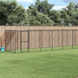 Chenil ext&eacute;rieur Acier avec toit 21,78 m&sup2;