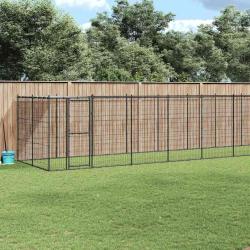 Chenil ext&eacute;rieur Acier avec toit 26,62 m&sup2;