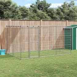 Chenil ext&eacute;rieur Acier galvanis&eacute; avec toit 7,26 m&sup2;