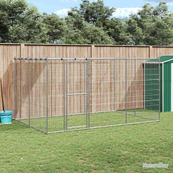 Chenil ext�rieur Acier galvanis� avec toit 7,26 m�