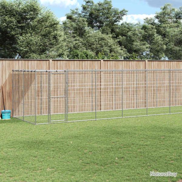 Chenil ext�rieur Acier galvanis� avec toit 21,78 m�