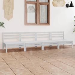 Salon de 4 pcs Blanc Bois de pin massif