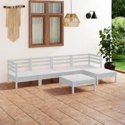 Salon de 6 pcs Bois de pin massif Blanc