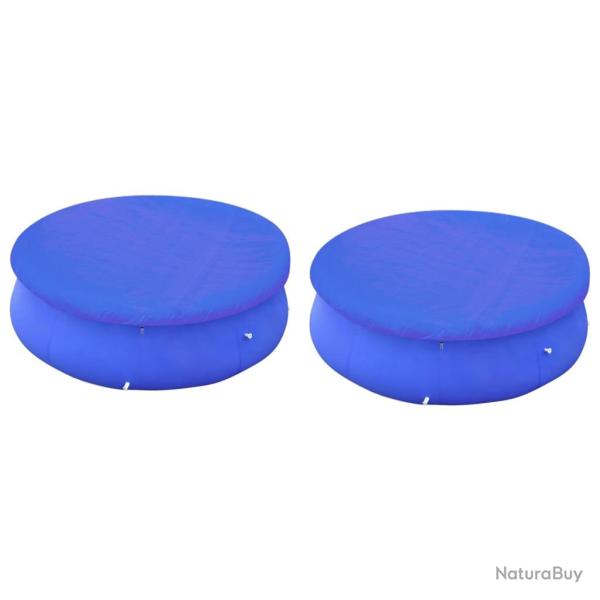 Couvertures de piscines rondes hors sol de 450-457 cm 2 pcs
