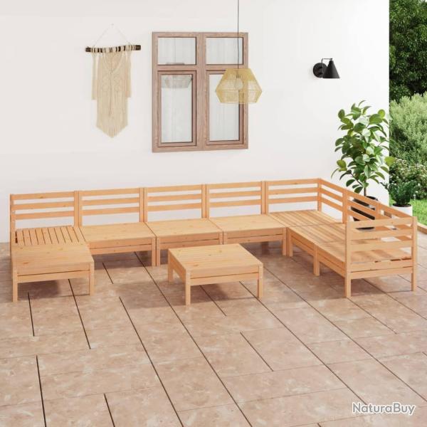 Salon de 9 pcs Bois de pin massif