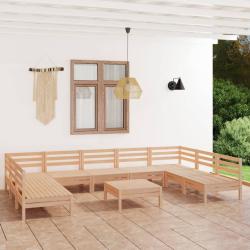 Salon de 10 pcs Bois de pin massif